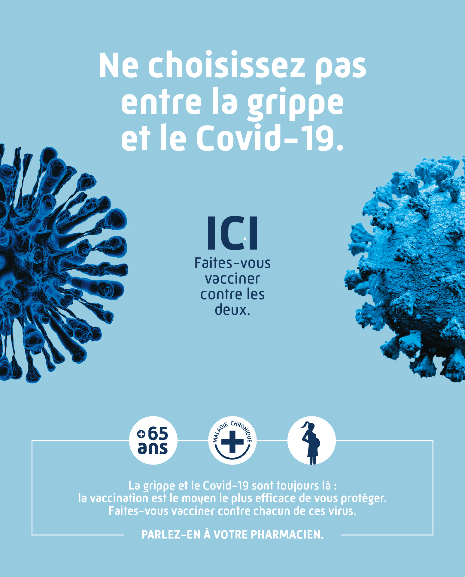 Affiche A3 – Campagne grippe et covid-19 – Femmes enceintes