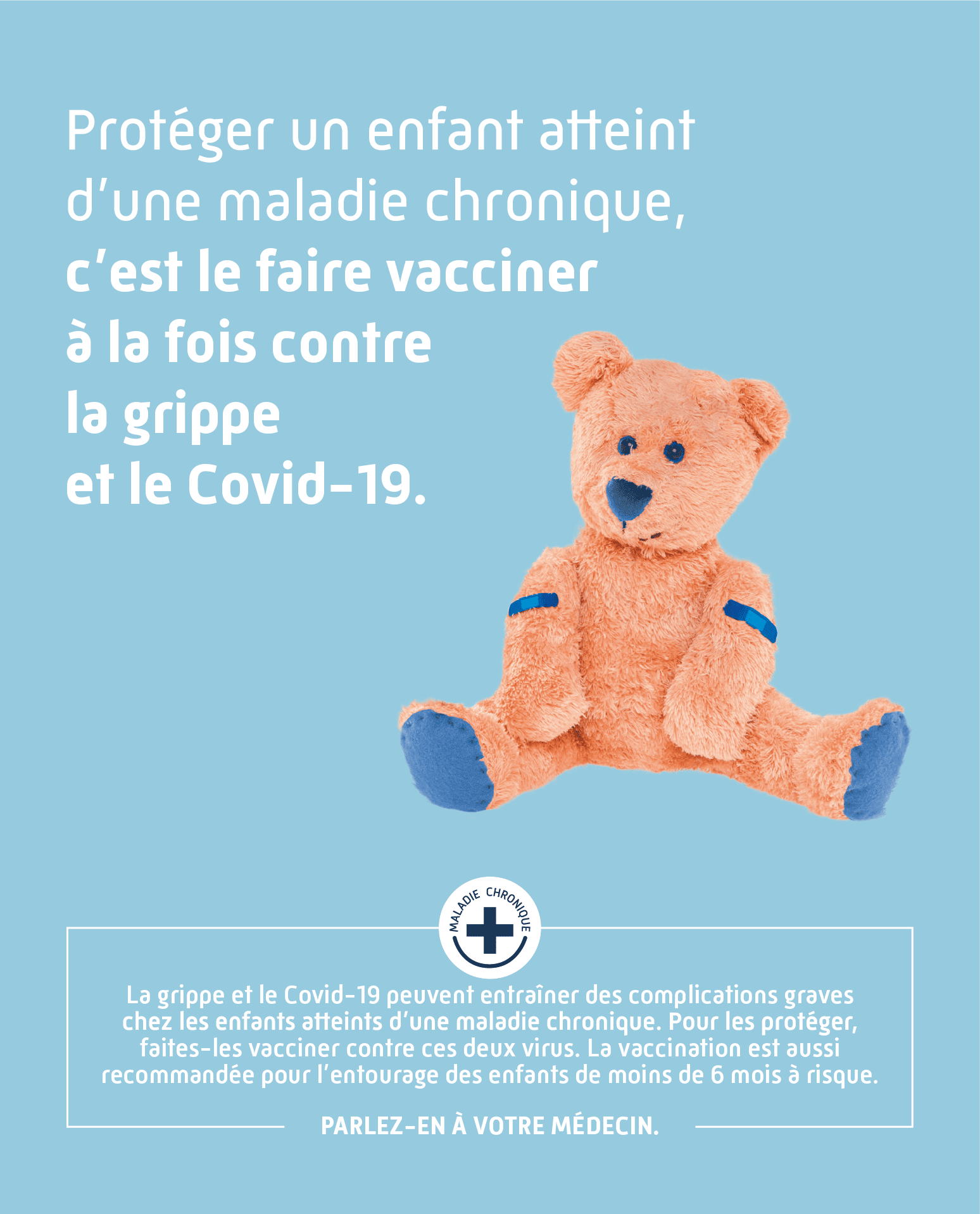 Affiche A3 – Campagne grippe et covid-19 – Pédiatrie