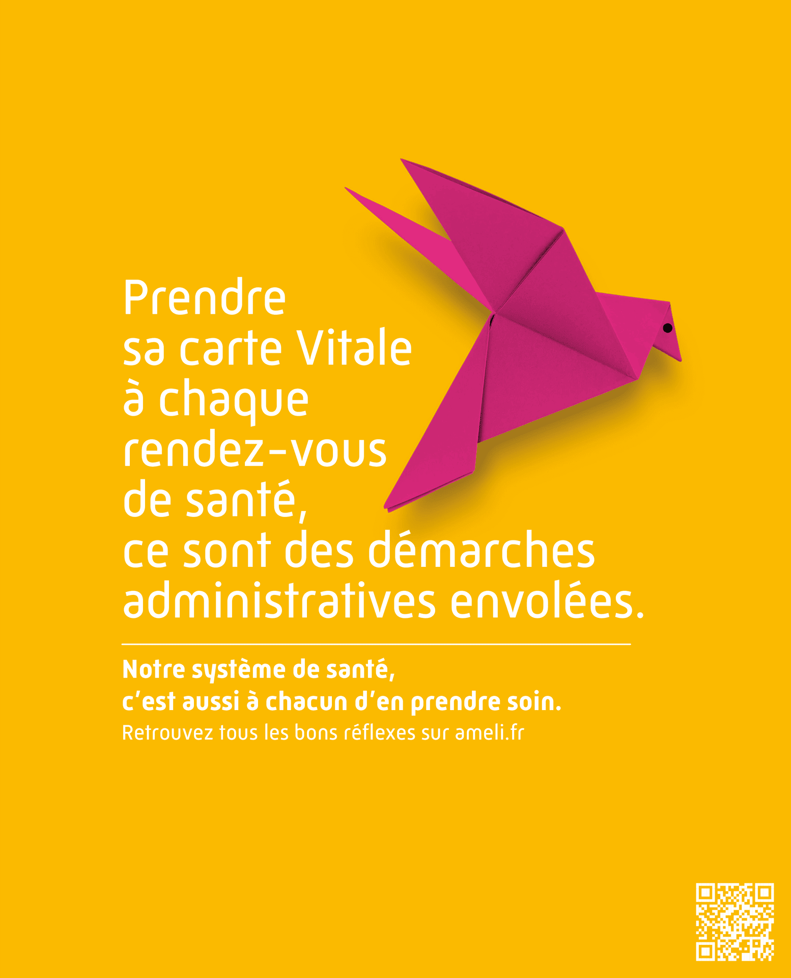 Affiche A4 Campagne Bon usage du système de santé Carte Vitale Caisse Primaire d