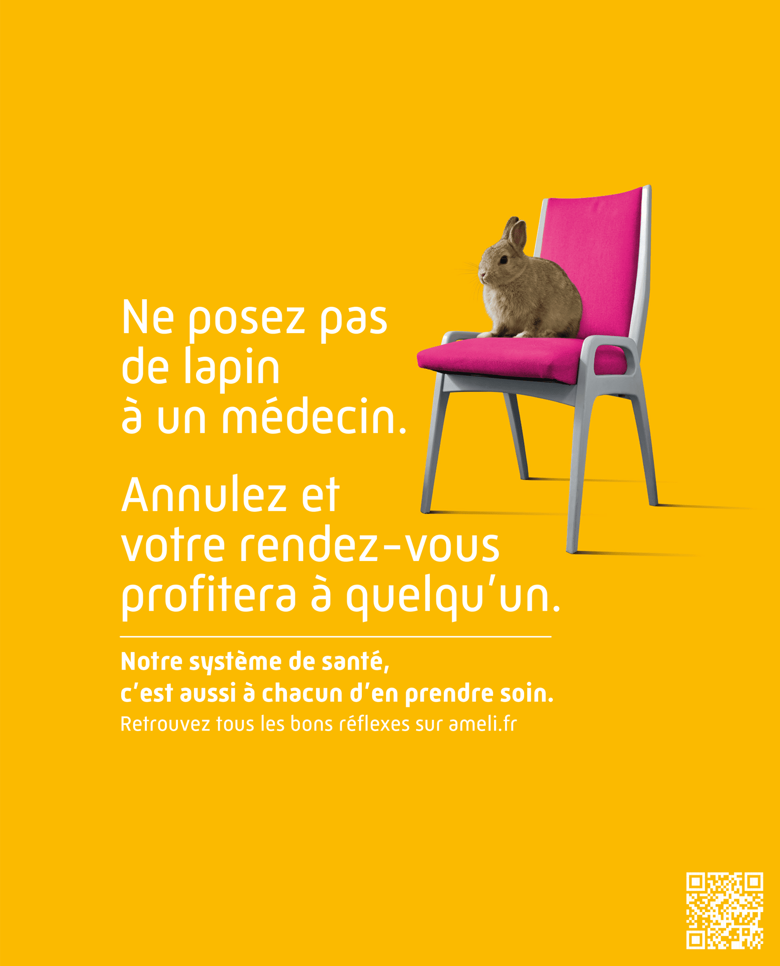 Affiche A4 – Campagne Bon usage du système de santé – Lapin