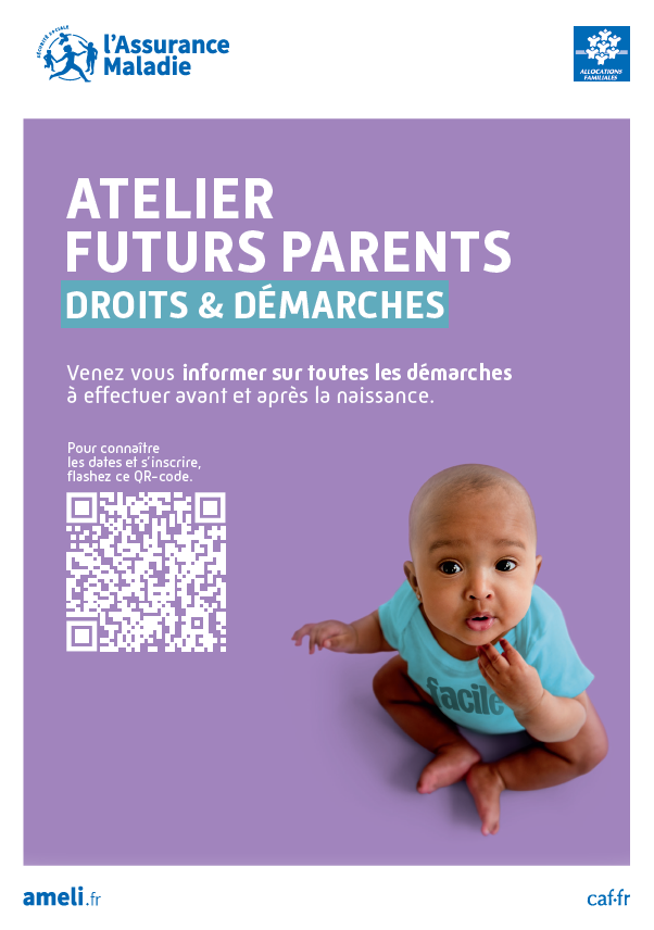 Flyer A5 Ateliers maternité – Droits et démarches